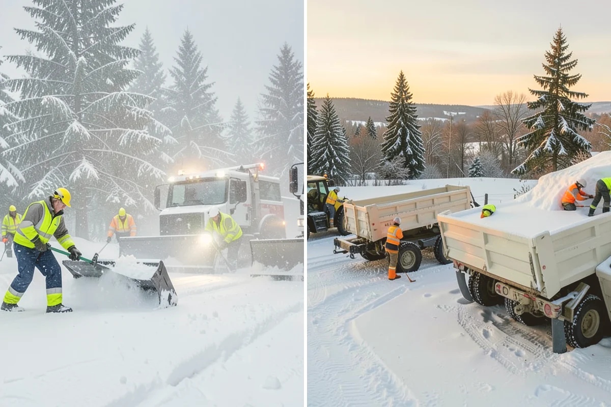 Gas Station Snow Plowing in Orting, Pierce County, WA - Map the fuel islands, store lot, and tanker route for 24-hour priority