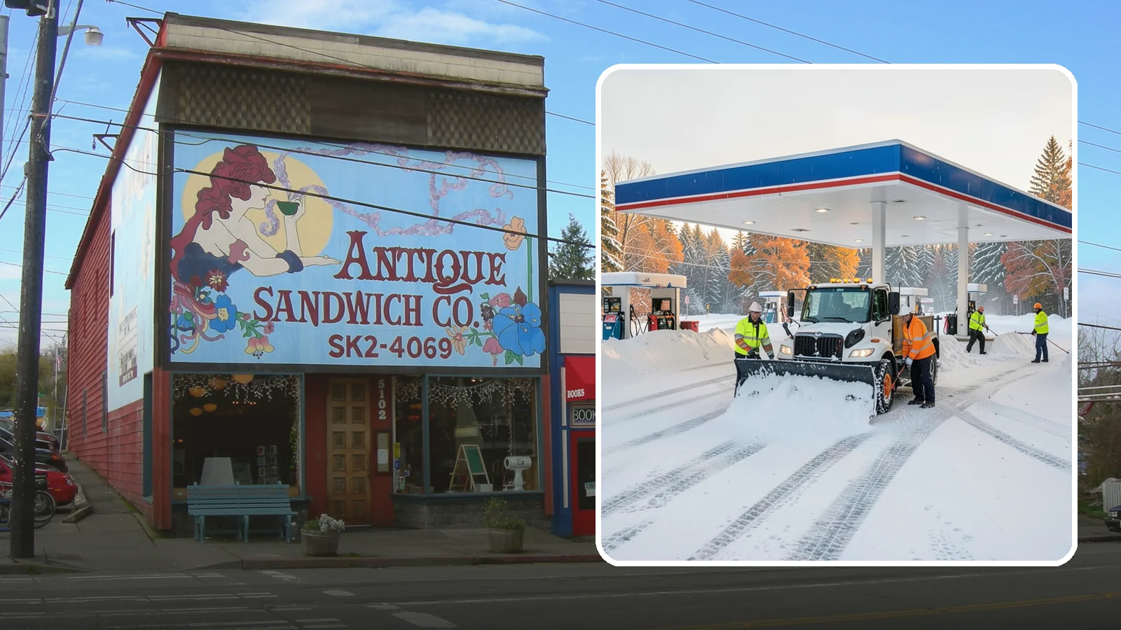 Gas Station Snow Plowing in Ruston, Pierce County, WA - We plow gas station lots and fuel islands around the clock so drivers fuel up safely no matter when the snow falls.