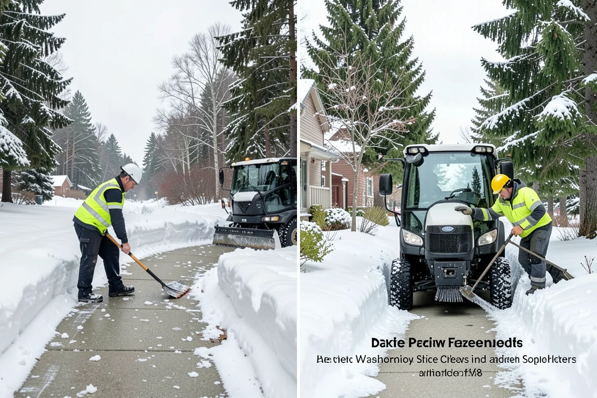 Gas Station Snow Plowing in Seattle, King County, WA - Map the fuel islands, store lot, and tanker route for 24-hour priority