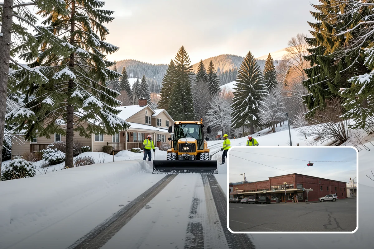 Gas Station Snow Plowing in Sedro-Woolley, Skagit County, WA - Fuel-island approaches cleared on a 24-hour basis