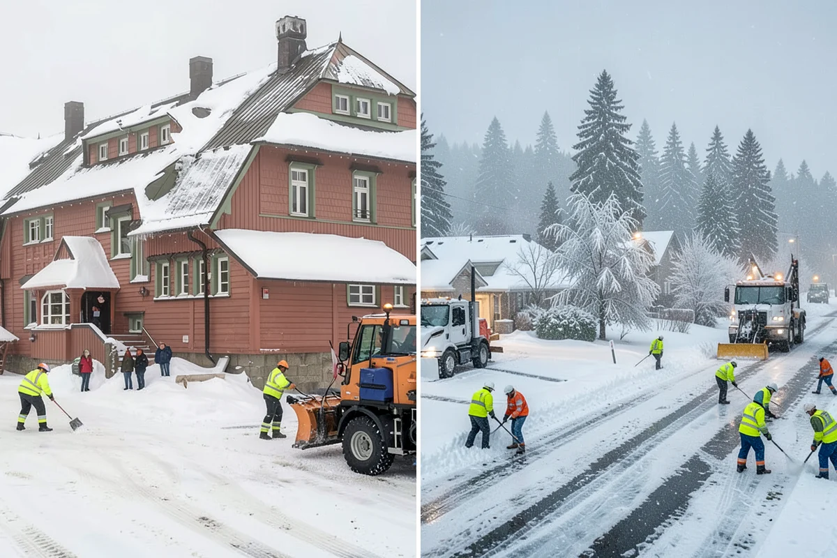 Gas Station Snow Plowing in Shoreline, King County, WA - Map the fuel islands, store lot, and tanker route for 24-hour priority