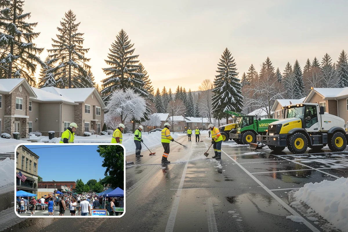 Gas Station Snow Plowing in Snohomish, Snohomish County, WA - Fuel-island approaches cleared on a 24-hour basis