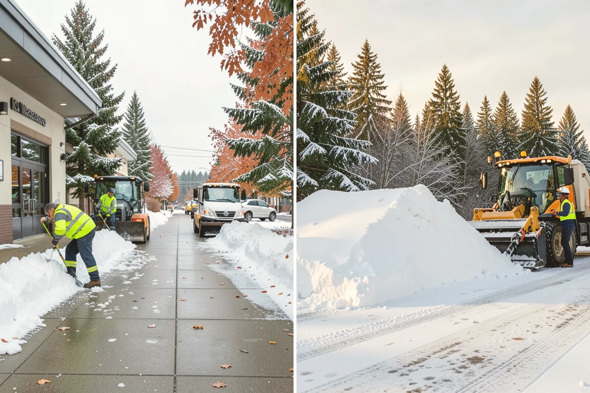 Gas Station Snow Plowing in Stanwood, Snohomish County, WA - Map the fuel islands, store lot, and tanker route for 24-hour priority