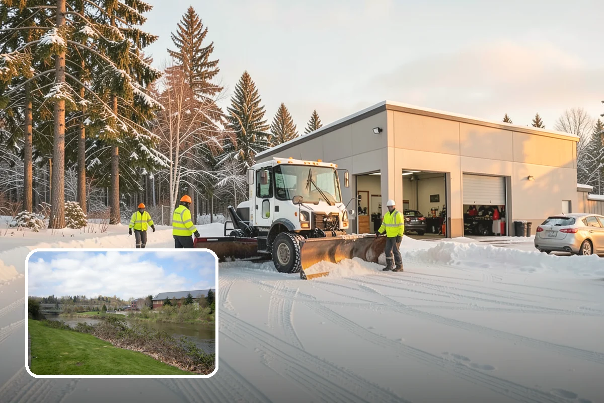 Gas Station Snow Plowing in Tukwila, King County, WA - Fuel-island approaches cleared on a 24-hour basis