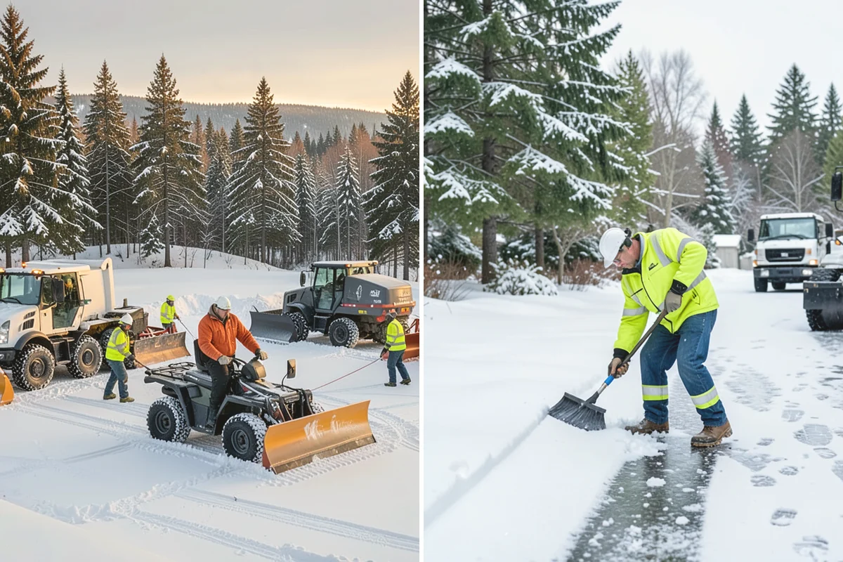 Gas Station Snow Plowing in Tukwila, King County, WA - Map the fuel islands, store lot, and tanker route for 24-hour priority