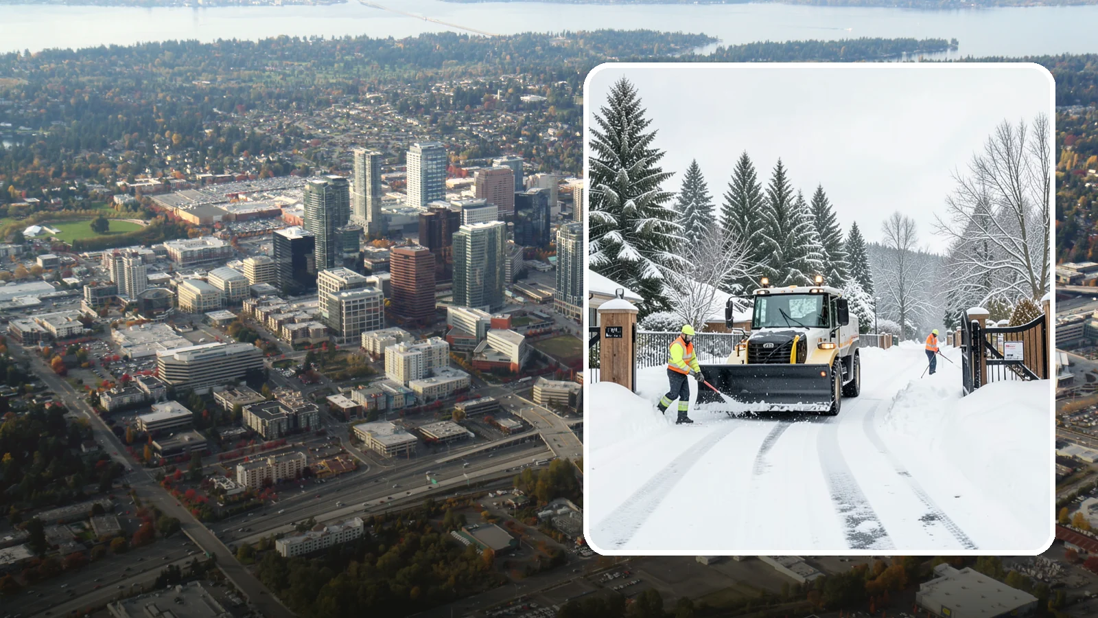 Gated Community Snow Removal in Bellevue, King County, WA - We clear entry gates, interior roads, and common walkways for gated Western Washington communities under one coordinated plan.