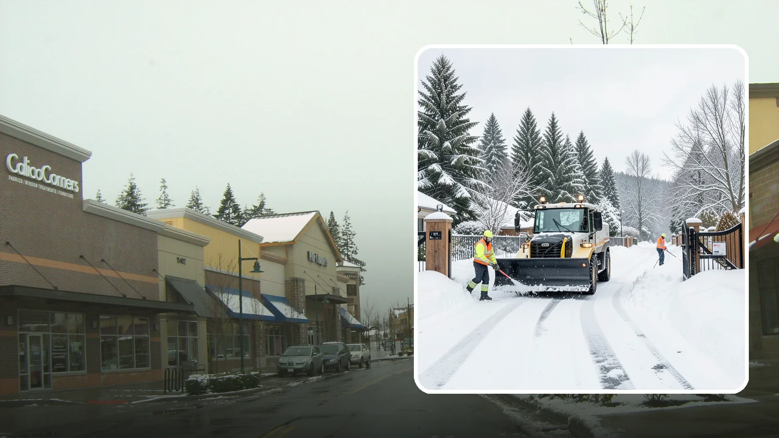 Gated Community Snow Removal in Mill Creek, Snohomish County, WA - We clear entry gates, interior roads, and common walkways for gated Western Washington communities under one coordinated plan.