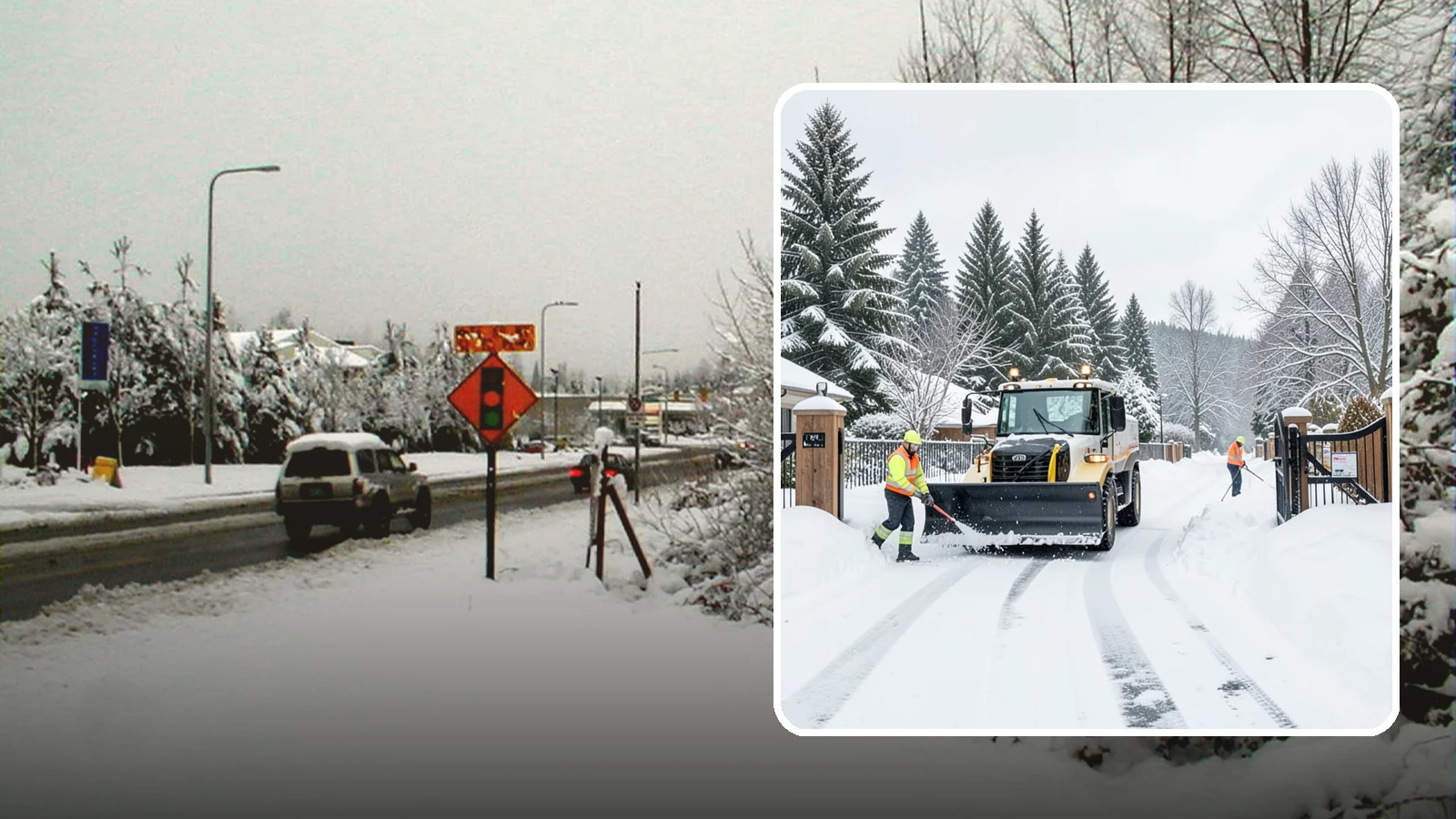 Gated Community Snow Removal in Newcastle, King County, WA - We clear entry gates, interior roads, and common walkways for gated Western Washington communities under one coordinated plan.