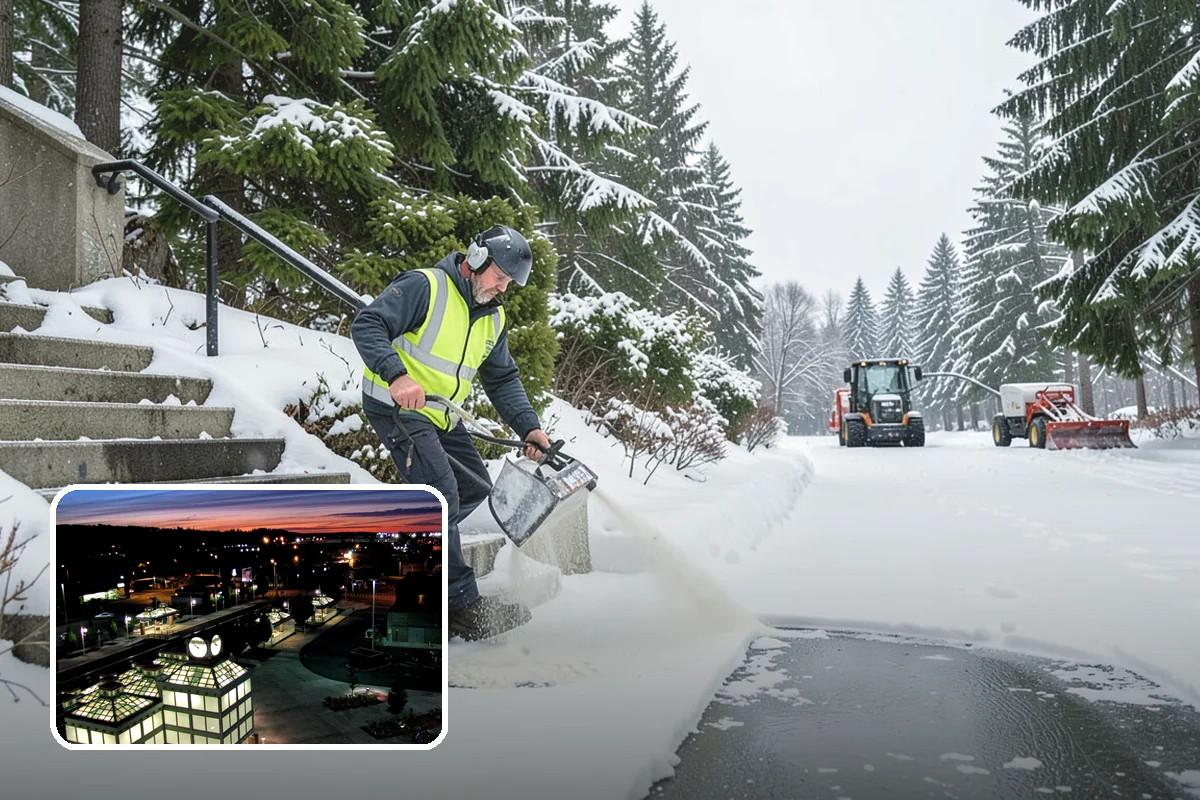 Government Building Snow Removal in Auburn, King County, WA - ADA entrances and accessible routes cleared to standard