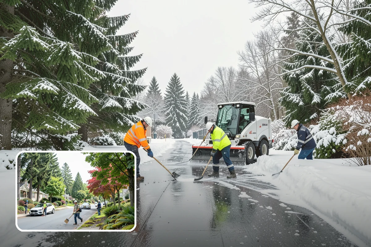 Government Building Snow Removal in Beaux Arts Village, King County, WA - ADA entrances and accessible routes cleared to standard