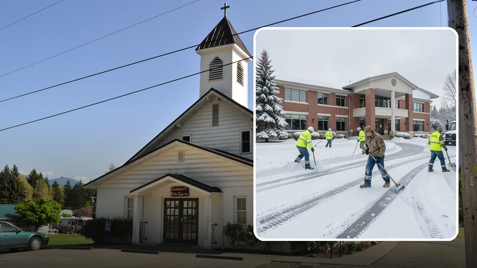 Government Building Snow Removal in Concrete, Skagit County, WA - Public buildings must stay open and accessible, so we keep civic entrances, ADA routes, and public parking clear to code.