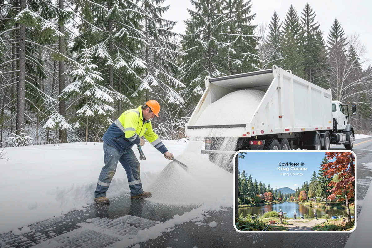 Government Building Snow Removal in Covington, King County, WA - ADA entrances and accessible routes cleared to standard