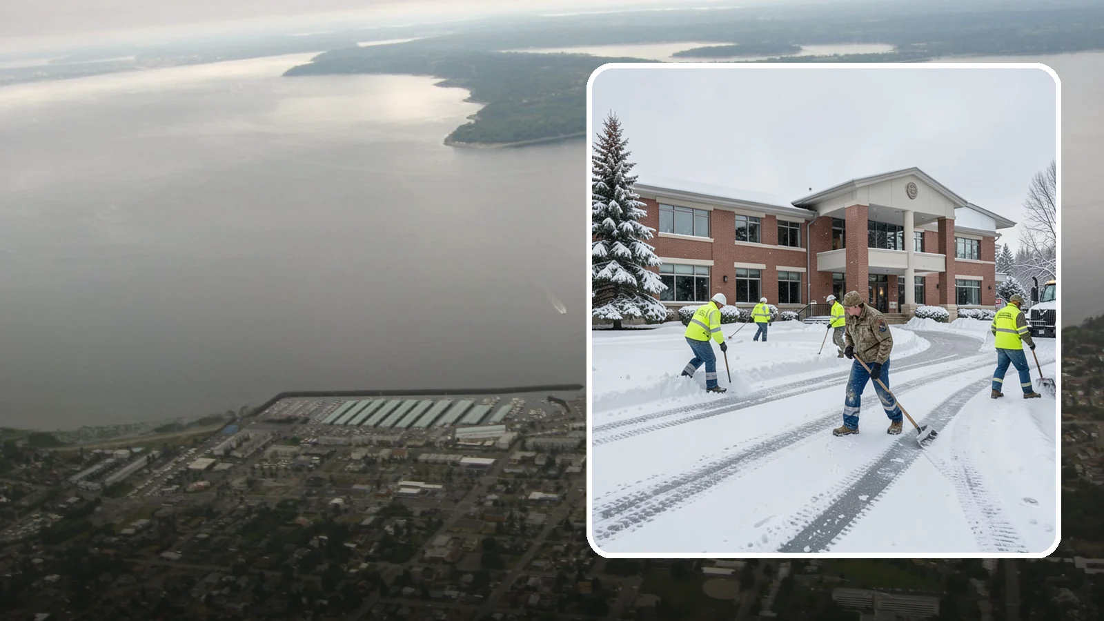 Government Building Snow Removal in Des Moines, King County, WA - Public buildings must stay open and accessible, so we keep civic entrances, ADA routes, and public parking clear to code.