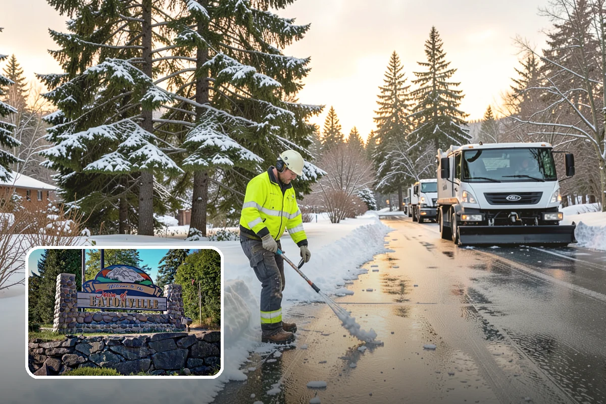 Government Building Snow Removal in Eatonville, Pierce County, WA - ADA entrances and accessible routes cleared to standard