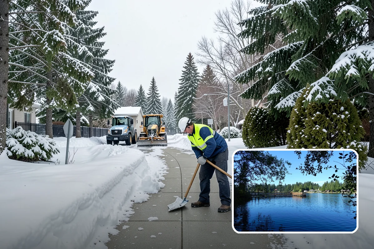 Government Building Snow Removal in Federal Way, King County, WA - ADA entrances and accessible routes cleared to standard