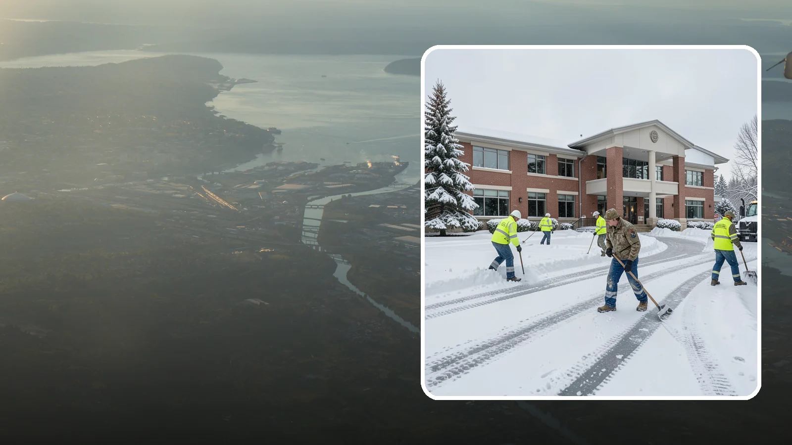 Government Building Snow Removal in Fife, Pierce County, WA - Public buildings must stay open and accessible, so we keep civic entrances, ADA routes, and public parking clear to code.