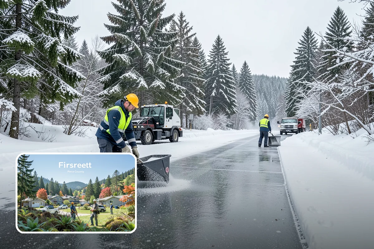 Government Building Snow Removal in Fircrest, Pierce County, WA - ADA entrances and accessible routes cleared to standard
