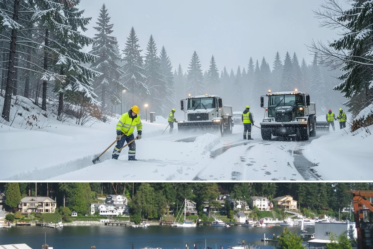 Government Building Snow Removal in Gig Harbor, Pierce County, WA - Civic buildings need coverage November through February whenever lowland snow disrupts public access.