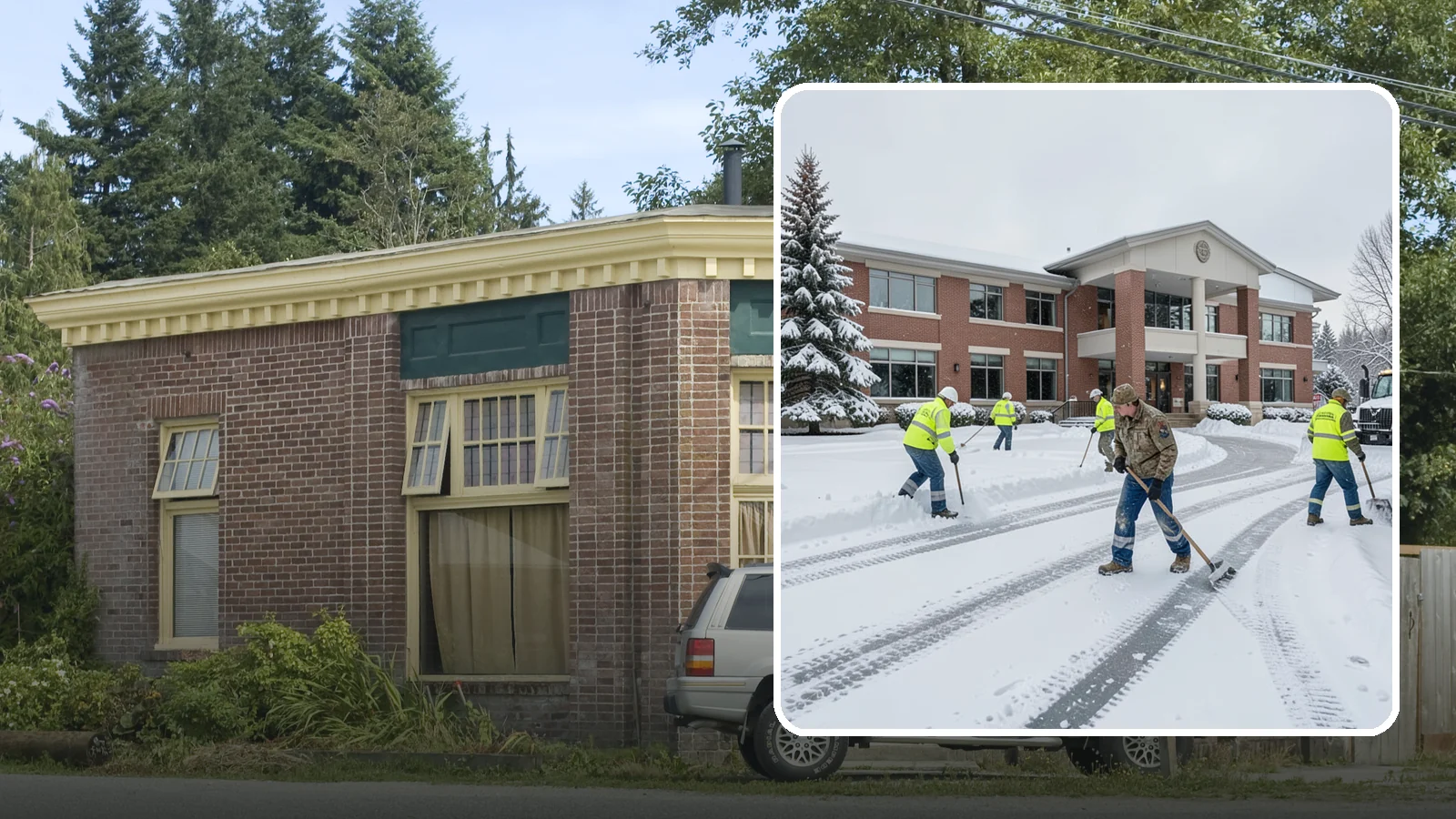 Government Building Snow Removal in Hamilton, Skagit County, WA - Public buildings must stay open and accessible, so we keep civic entrances, ADA routes, and public parking clear to code.