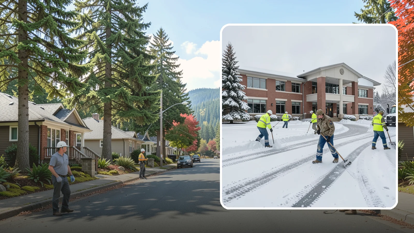 Government Building Snow Removal in Hunts Point, King County, WA - Public buildings must stay open and accessible, so we keep civic entrances, ADA routes, and public parking clear to code.