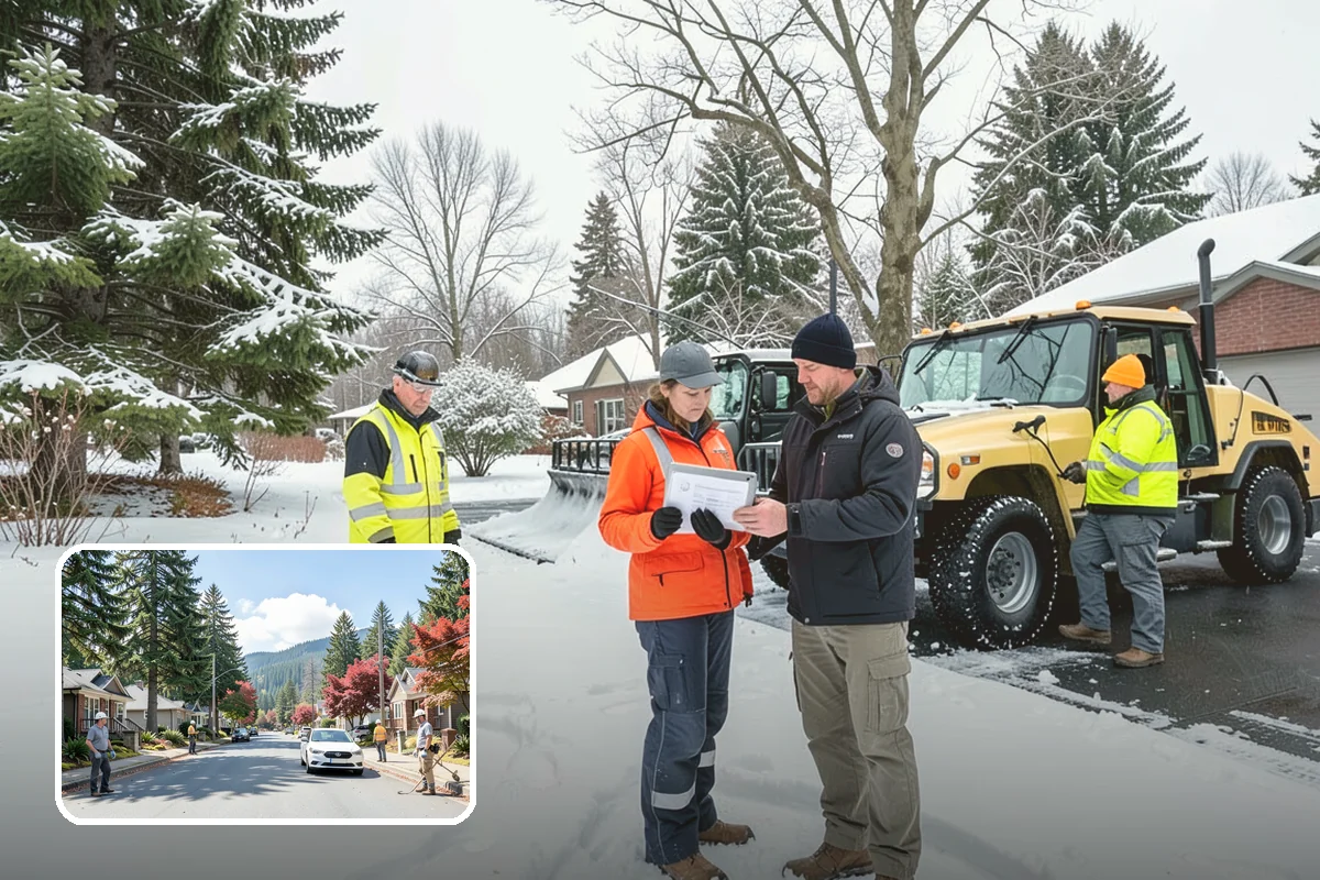Government Building Snow Removal in Hunts Point, King County, WA - ADA entrances and accessible routes cleared to standard
