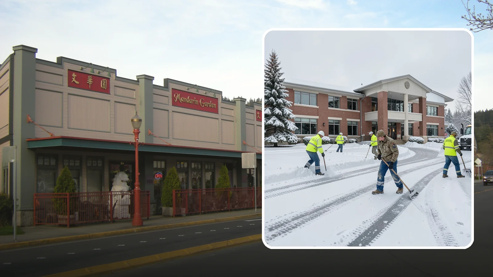 Government Building Snow Removal in Issaquah, King County, WA - Public buildings must stay open and accessible, so we keep civic entrances, ADA routes, and public parking clear to code.