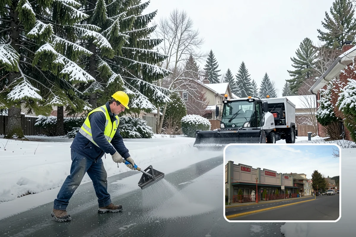 Government Building Snow Removal in Issaquah, King County, WA - ADA entrances and accessible routes cleared to standard