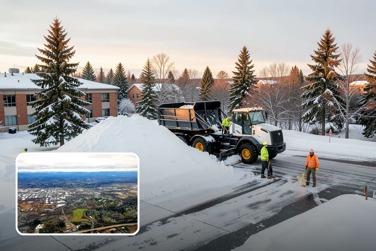 Government Building Snow Removal in Kent, King County, WA - ADA entrances and accessible routes cleared to standard