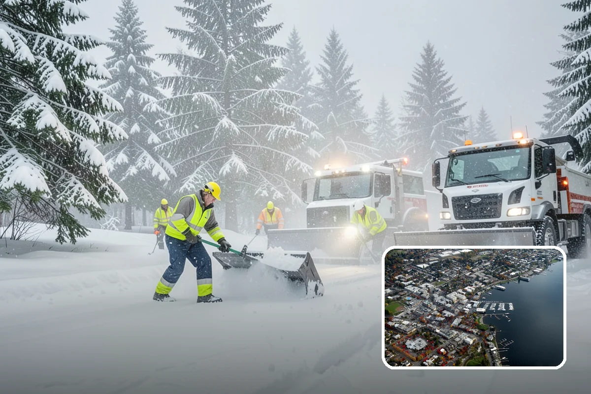 Government Building Snow Removal in Kirkland, King County, WA - ADA entrances and accessible routes cleared to standard