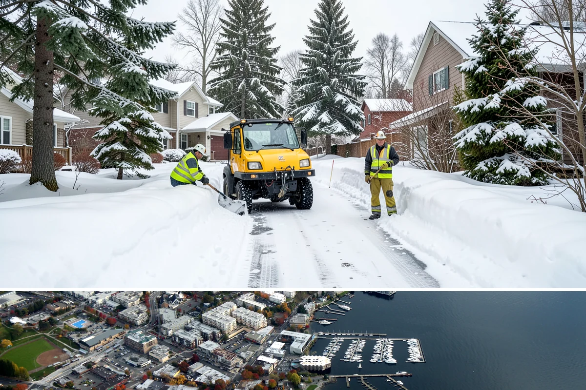 Government Building Snow Removal in Kirkland, King County, WA - Civic buildings need coverage November through February whenever lowland snow disrupts public access.