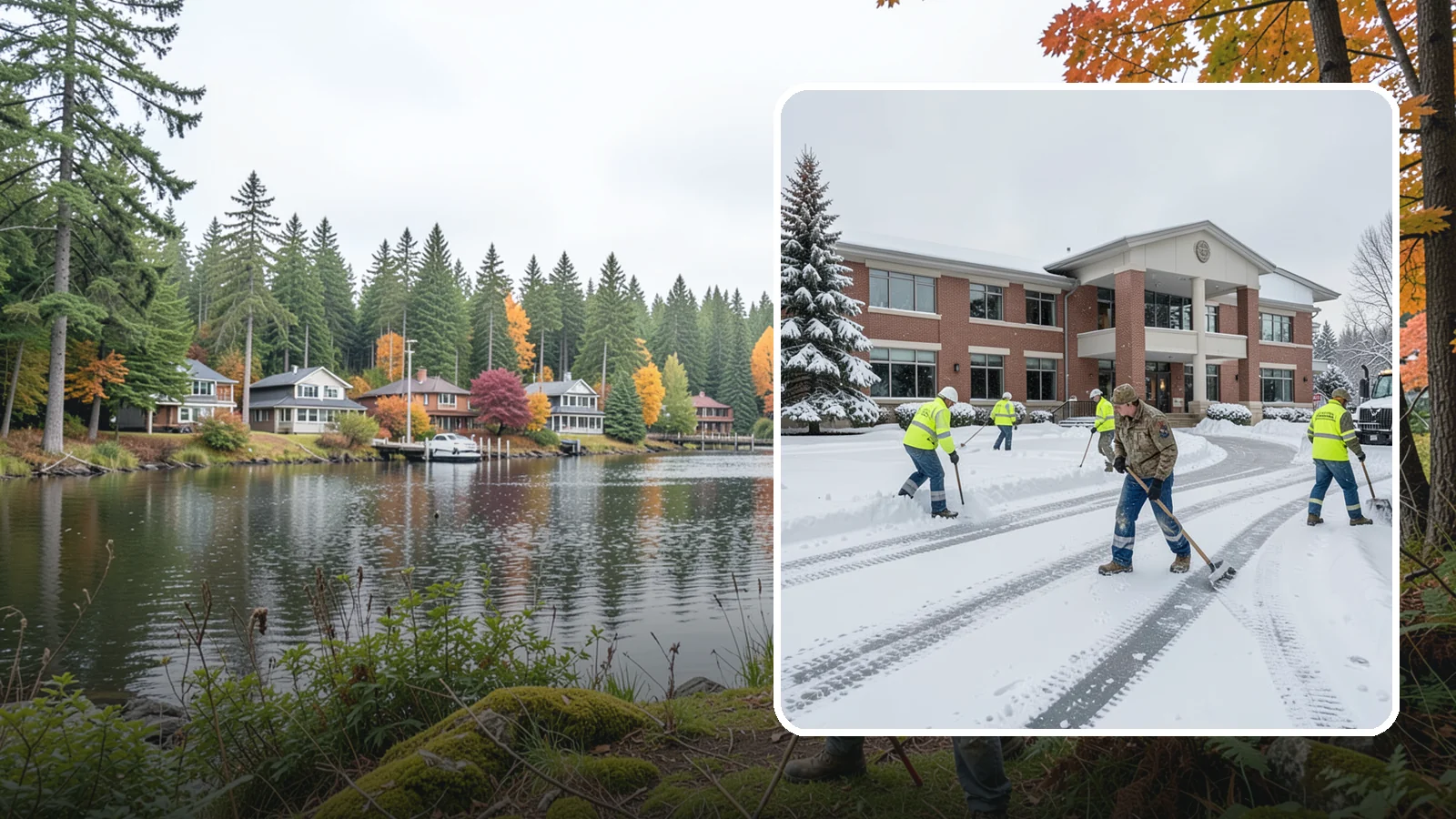 Government Building Snow Removal in La Conner, Skagit County, WA - Public buildings must stay open and accessible, so we keep civic entrances, ADA routes, and public parking clear to code.
