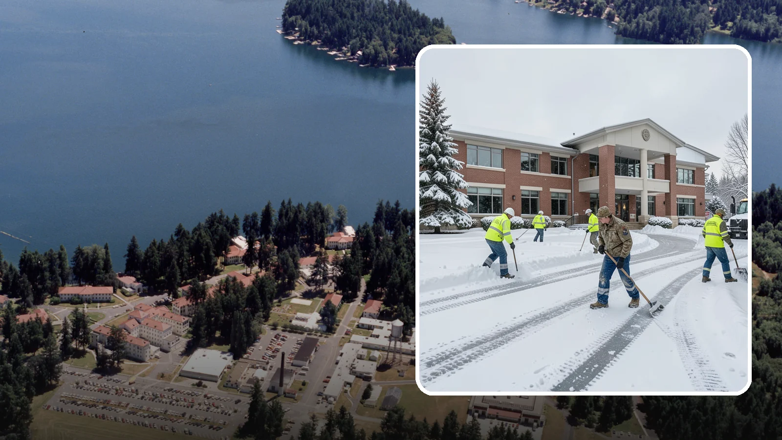 Government Building Snow Removal in Lakewood, Pierce County, WA - Public buildings must stay open and accessible, so we keep civic entrances, ADA routes, and public parking clear to code.