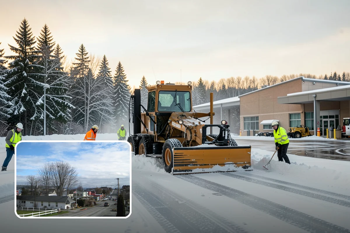 Government Building Snow Removal in Langley, Island County, WA - ADA entrances and accessible routes cleared to standard