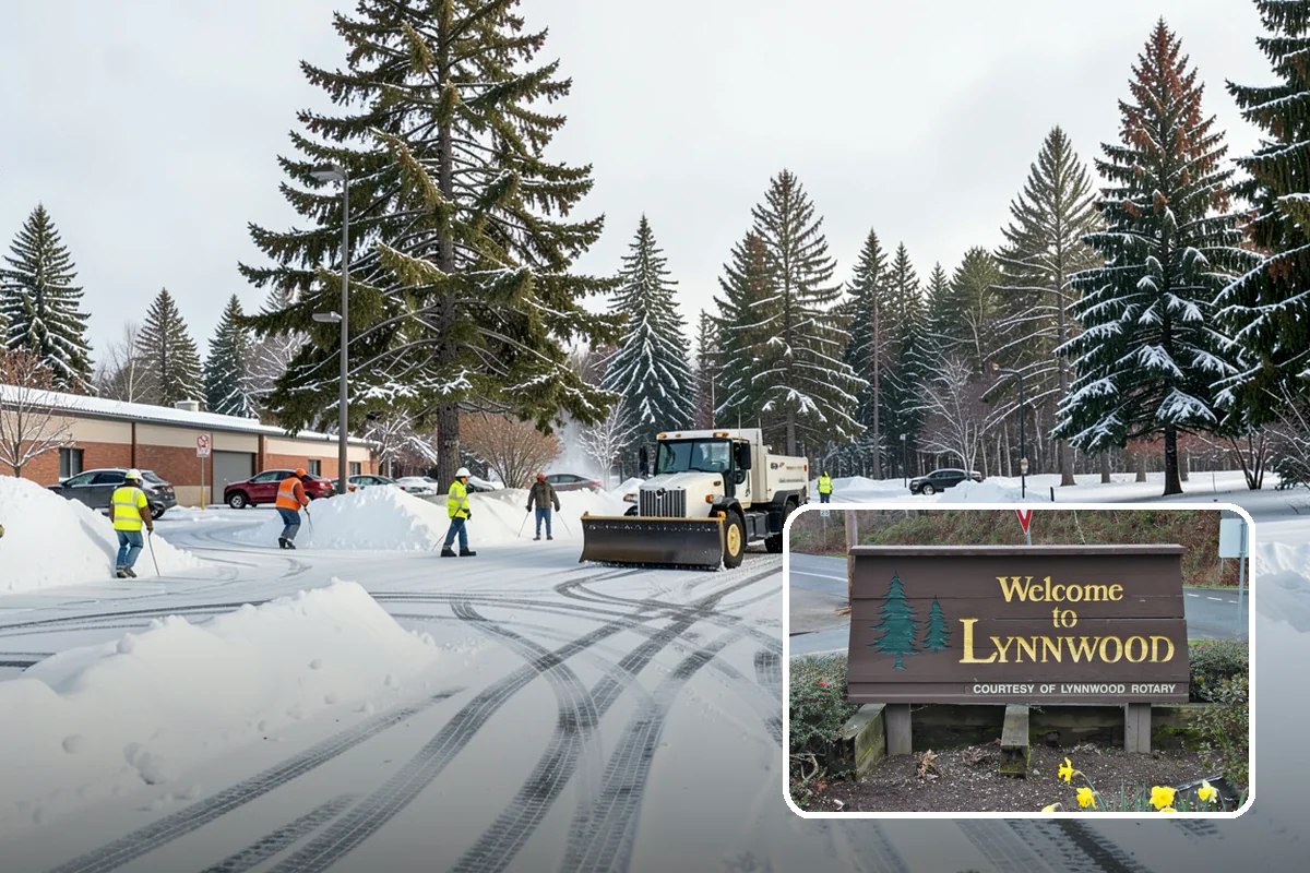 Government Building Snow Removal in Lynnwood, Snohomish County, WA - ADA entrances and accessible routes cleared to standard
