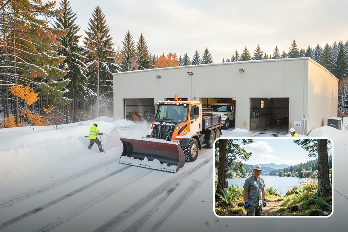 Government Building Snow Removal in Milton, King County, WA - ADA entrances and accessible routes cleared to standard