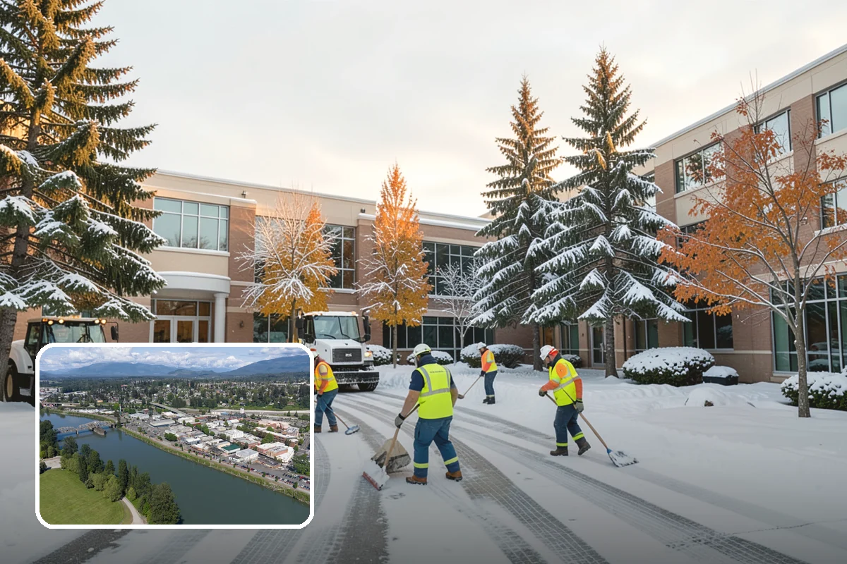 Government Building Snow Removal in Mount Vernon, Skagit County, WA - ADA entrances and accessible routes cleared to standard