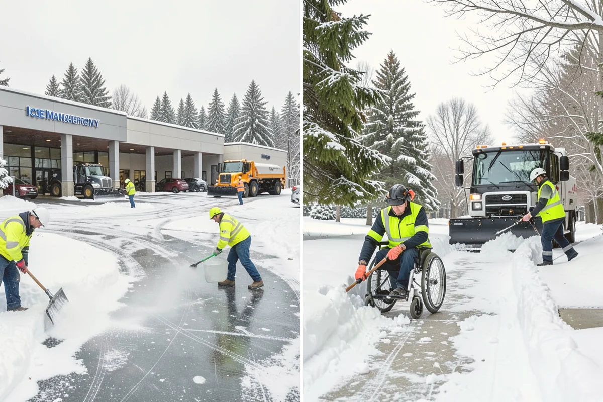 Government Building Snow Removal in Mount Vernon, Skagit County, WA - Identify ADA routes, public entrances, and civic parking