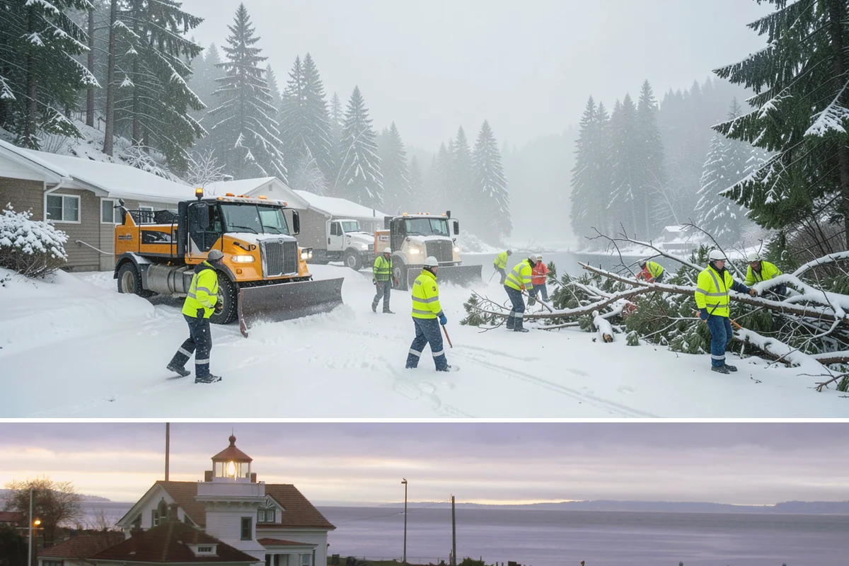 Government Building Snow Removal in Mukilteo, Snohomish County, WA - Civic buildings need coverage November through February whenever lowland snow disrupts public access.