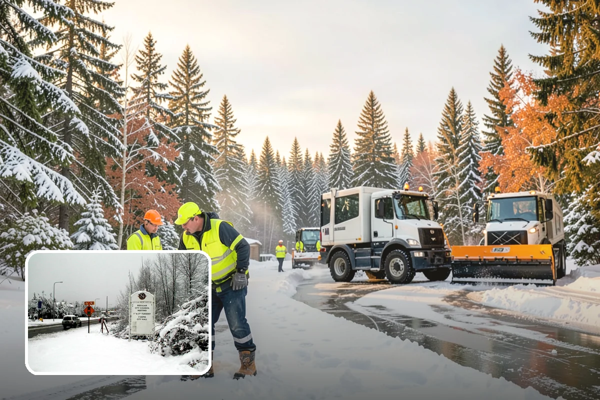Government Building Snow Removal in Newcastle, King County, WA - ADA entrances and accessible routes cleared to standard