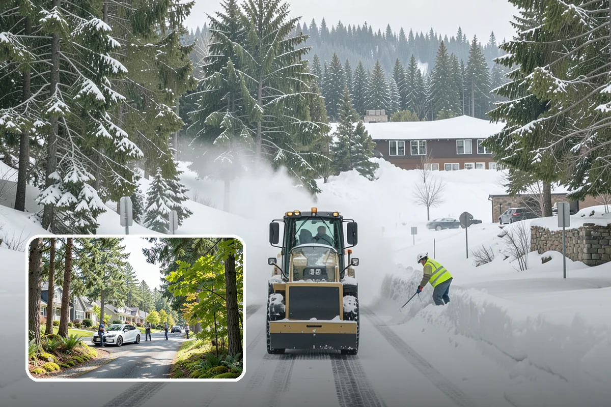Government Building Snow Removal in Normandy Park, King County, WA - ADA entrances and accessible routes cleared to standard