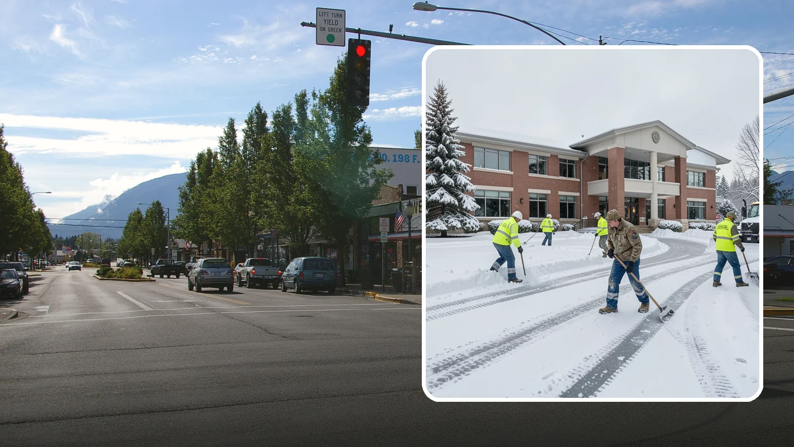 Government Building Snow Removal in North Bend, King County, WA - Public buildings must stay open and accessible, so we keep civic entrances, ADA routes, and public parking clear to code.