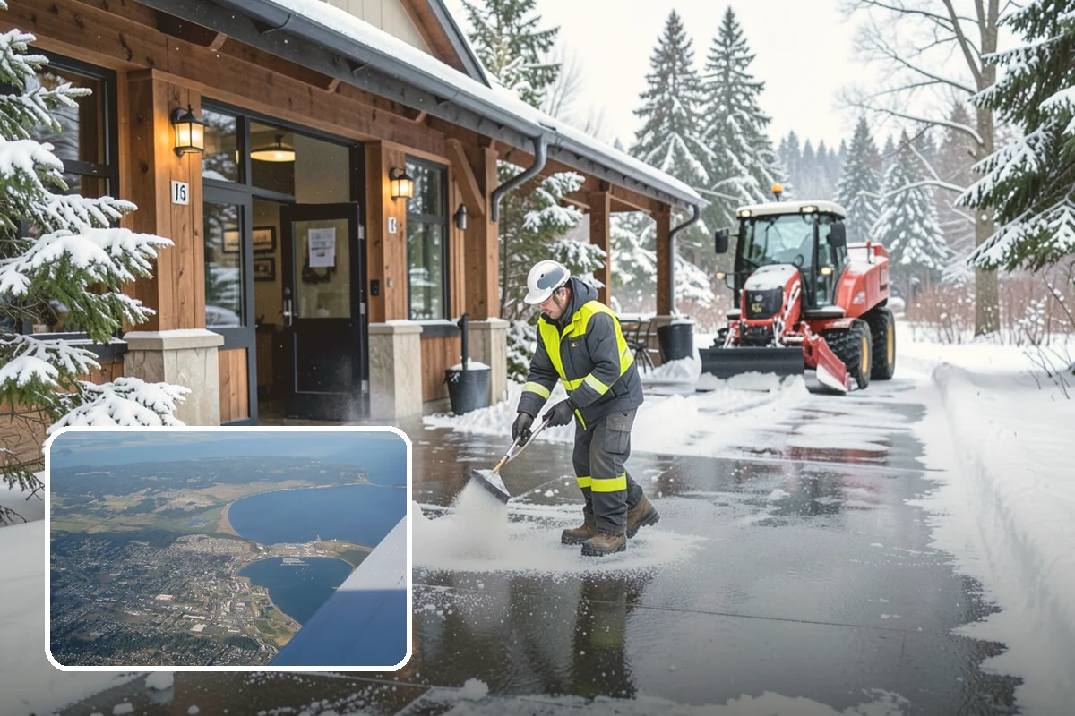 Government Building Snow Removal in Oak Harbor, Island County, WA - ADA entrances and accessible routes cleared to standard