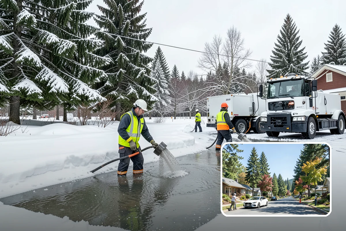 Government Building Snow Removal in Orting, Pierce County, WA - ADA entrances and accessible routes cleared to standard