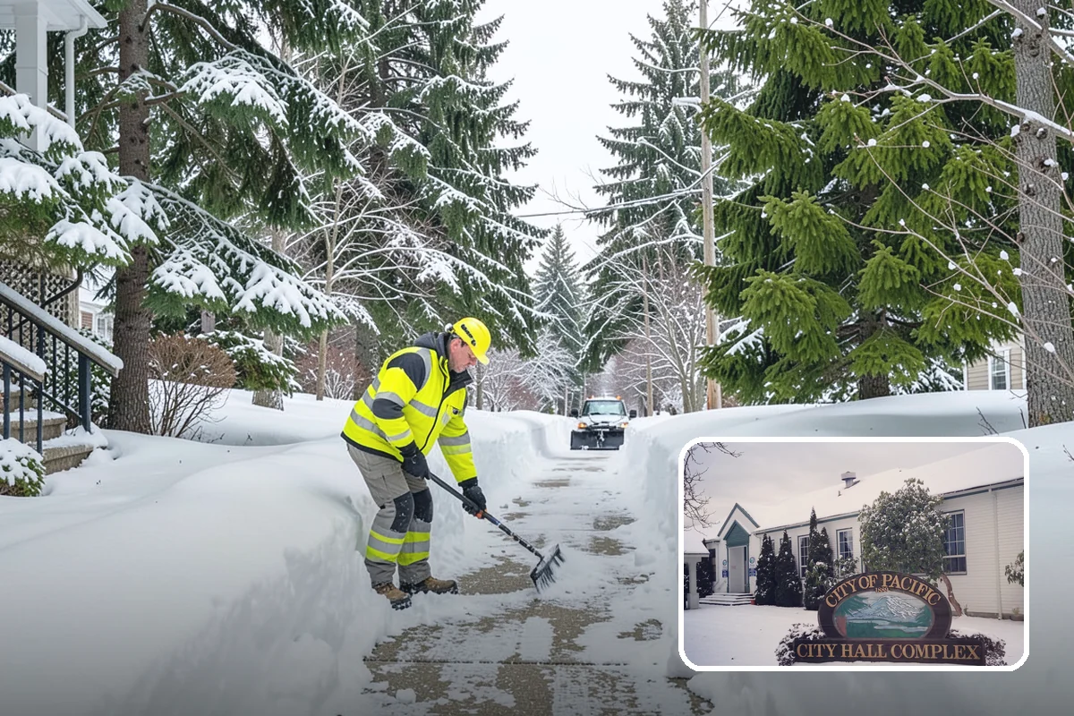 Government Building Snow Removal in Pacific, King County, WA - ADA entrances and accessible routes cleared to standard