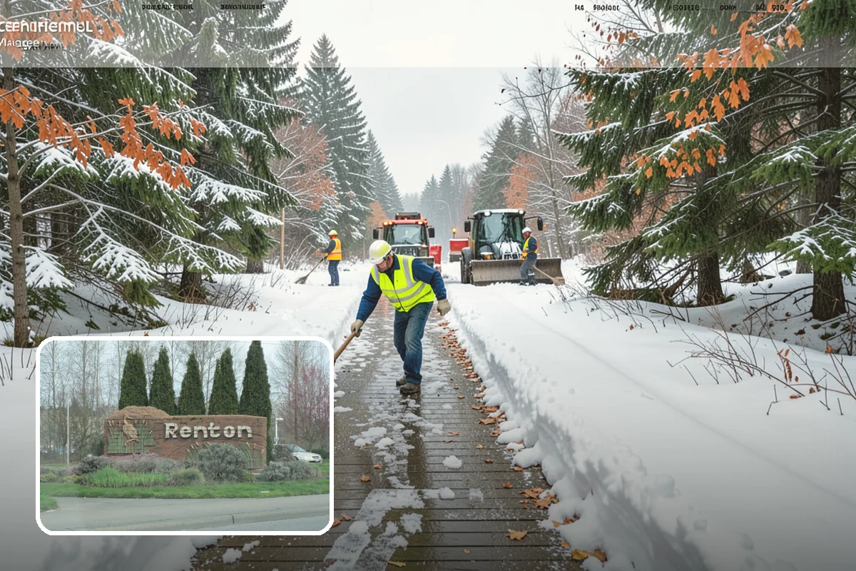 Government Building Snow Removal in Renton, King County, WA - ADA entrances and accessible routes cleared to standard