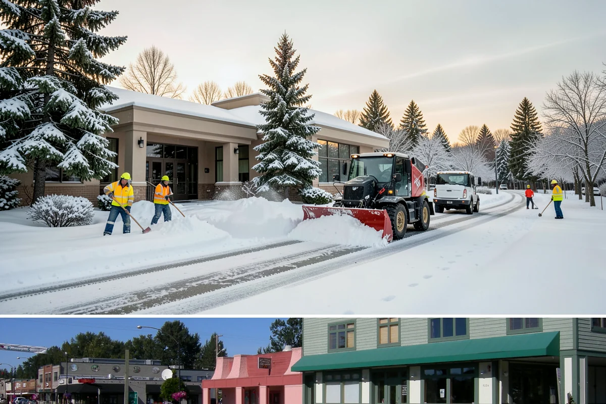 Government Building Snow Removal in Snoqualmie, King County, WA - Civic buildings need coverage November through February whenever lowland snow disrupts public access.