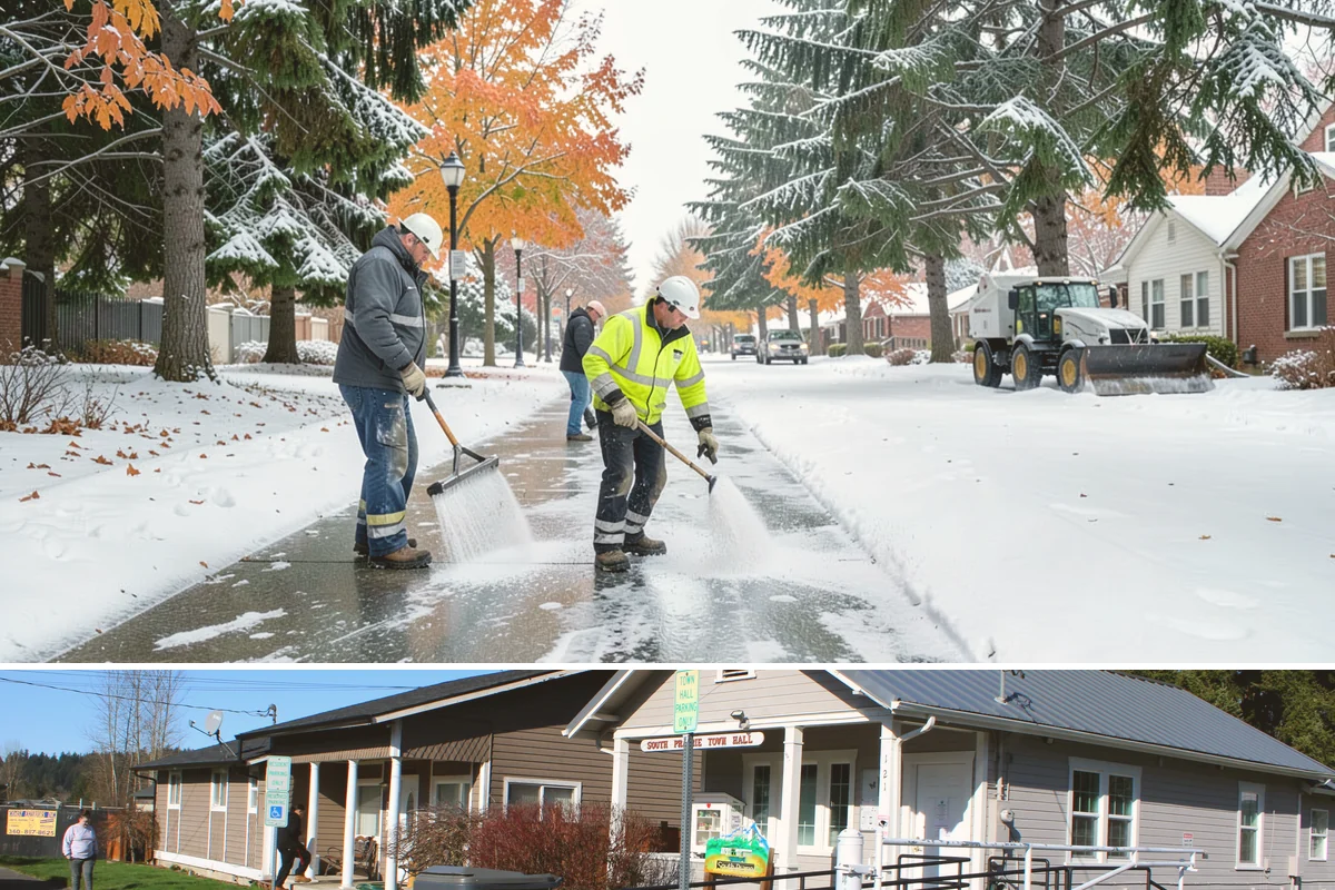 Government Building Snow Removal in South Prairie, Pierce County, WA - Civic buildings need coverage November through February whenever lowland snow disrupts public access.