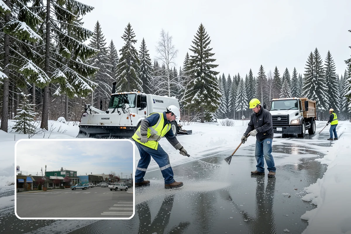 Government Building Snow Removal in Stanwood, Snohomish County, WA - ADA entrances and accessible routes cleared to standard