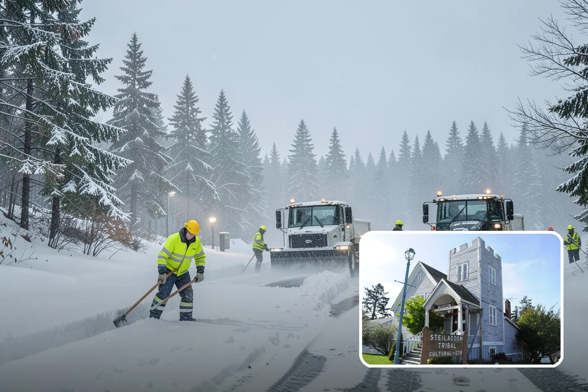 Government Building Snow Removal in Steilacoom, Pierce County, WA - ADA entrances and accessible routes cleared to standard