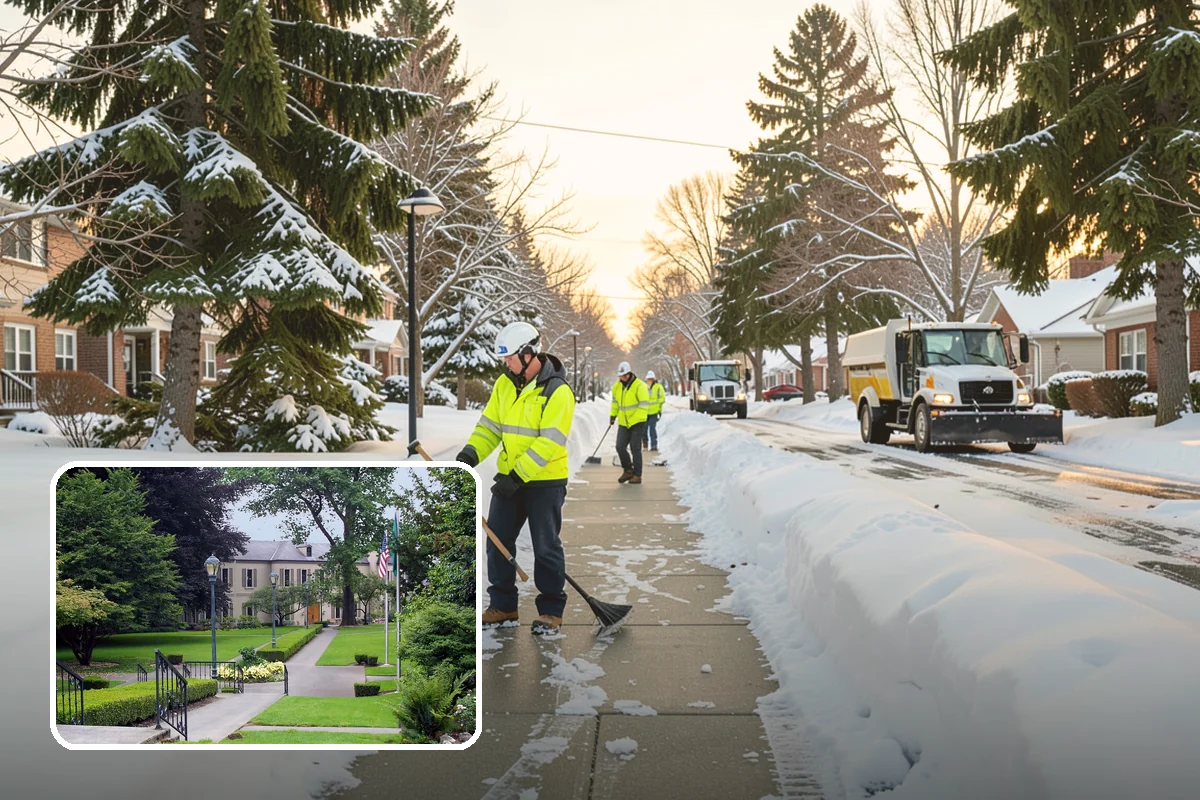 Government Building Snow Removal in Woodinville, King County, WA - ADA entrances and accessible routes cleared to standard